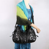 NICOLE & DORIS Hobo Shoulder Bag Large Totes Slouch New Handbags Stylish Bags for Women Crossbody Black